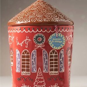 Red Gingerbread House Cookie Jar